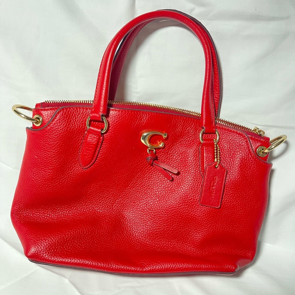 Coach Remi Satchel Red Leather Shoulder Bag